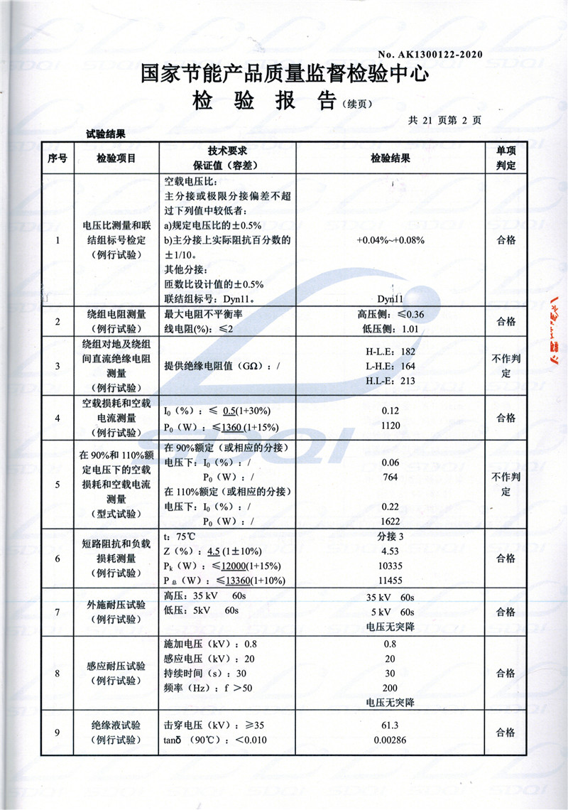 高低压试验报告-S11-1250吉州吉州吉州油浸式变压器-2.jpg